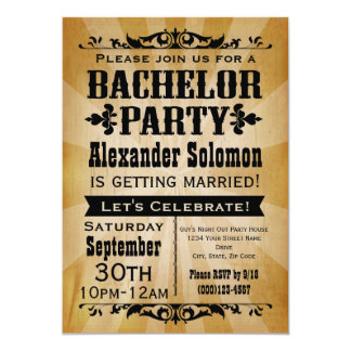 Vintage Country Bachelor Party Invitation