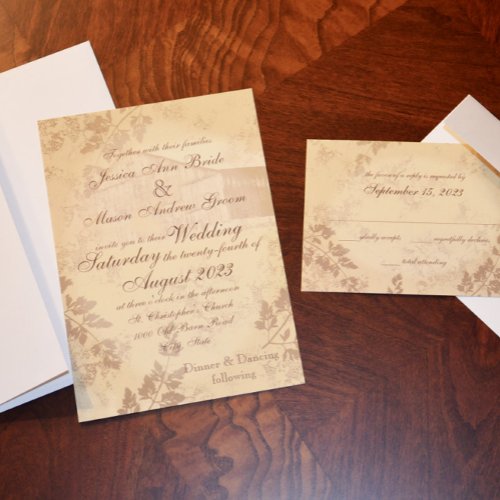 Vintage Country Barn Wedding Card