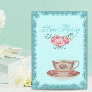 Vintage Country Bridal Shower Tea Party Invitation