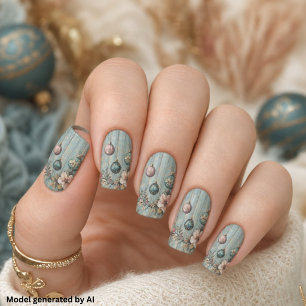 Vintage Country Christmas Rustic Farmhouse Wood Minx Nail Art