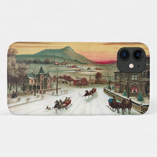 Vintage Country Christmas Scene Case-Mate iPhone Case (Back (Horizontal))