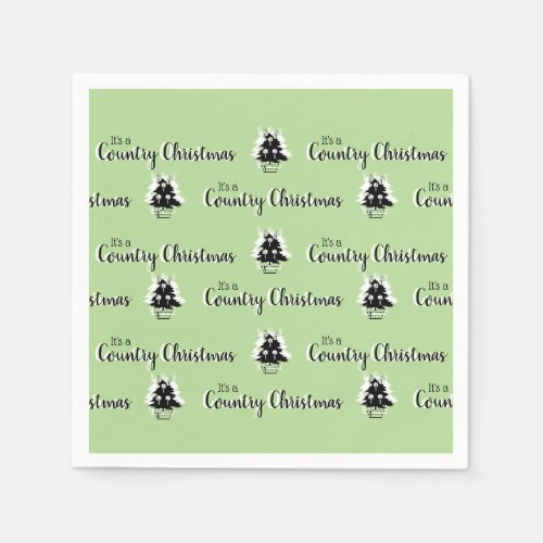 Vintage Country Christmas Trees  Napkins