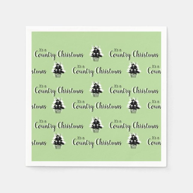 Vintage Country Christmas Trees  Napkins (Front)