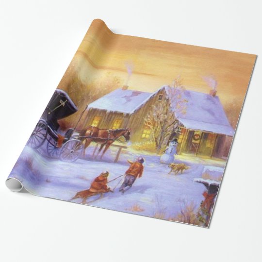 Country Christmas Wrapping Paper 