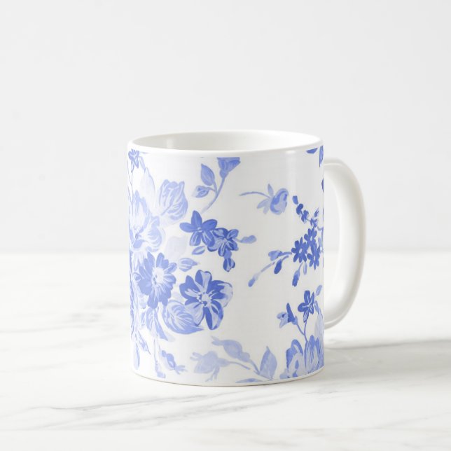 vintage country delft china blue white mug (Front Right)