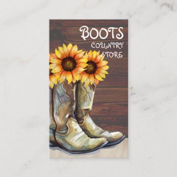Vintage Country Farm Sunflower Rustic Nature Business Card by EvcoStudio at Zazzle