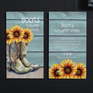 Vintage Country Farm Sunflower Rustic Nature Business Card
