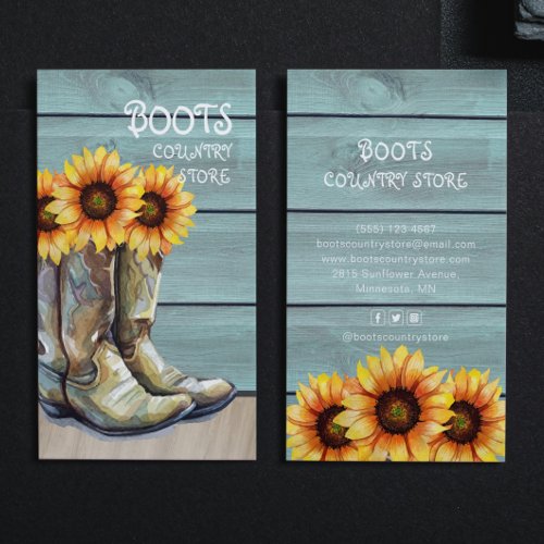 Vintage Country Farm Sunflower Rustic Nature Business Card