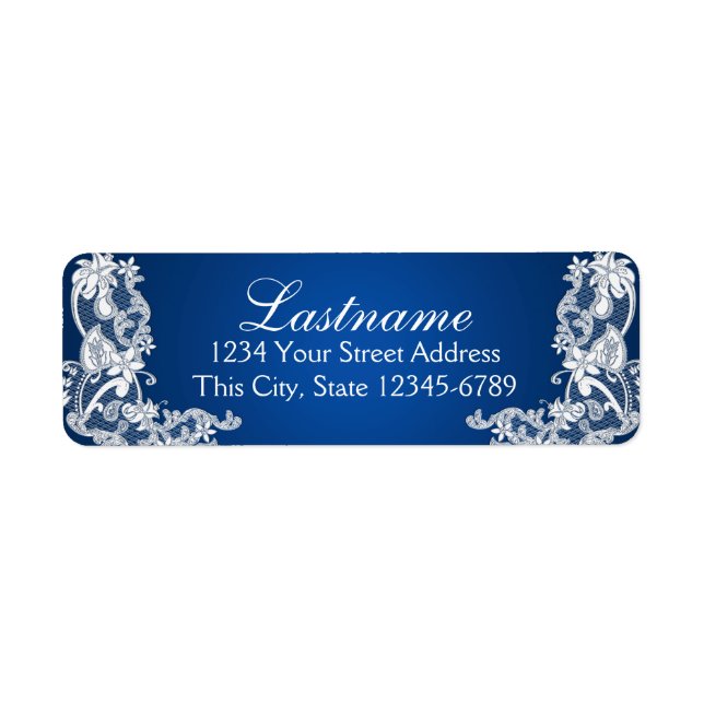 Vintage Country Floral Lace Sapphire Blue Label (Front)