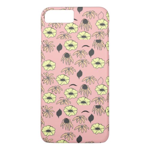 Vintage country floral pink yellow pattern iPhone 8 plus7 plus case