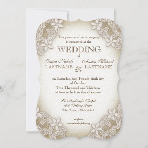 Vintage Country Gala Wedding Invitation