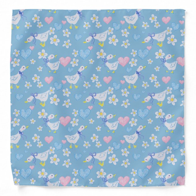 Vintage Country Geese Pattern Bandana (Front)