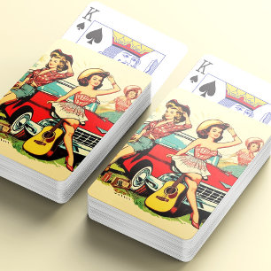 Vintage Country Girls Poker Cards