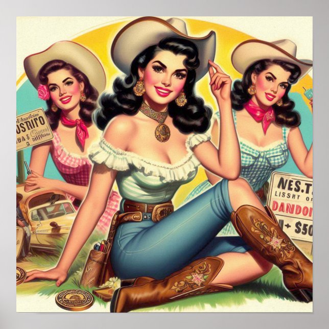 Vintage Country Girls Poster (Front)