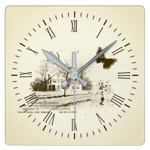 Vintage Country Home Collage Wall Clock