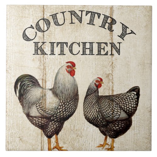 Vintage Country kitchen Rooster tile