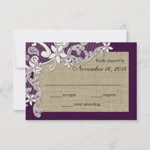 Vintage Country Lace Design Response Card