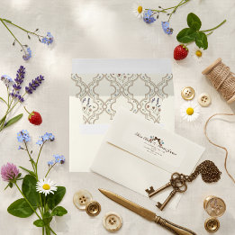 Vintage Country Meadow Wildflowers Pattern Envelope