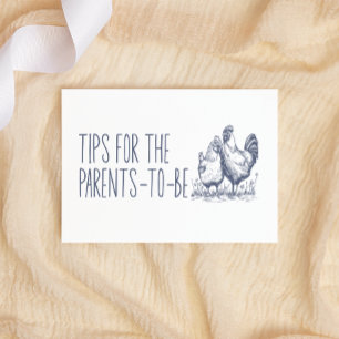 Vintage Country Parent Tip Baby Shower Enclosure Note Card