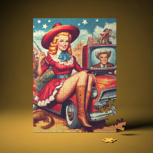 Vintage Country Pin-Up Illustration Jigsaw Puzzle