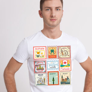 Vintage Country Postal Stamp T-Shirt