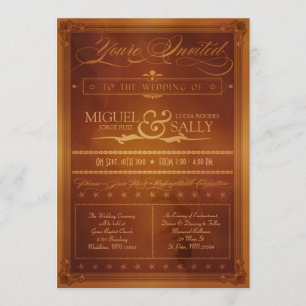 Vintage Country Poster Style Wedding Invitation