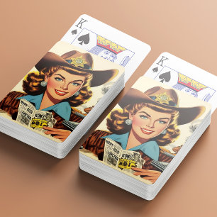 Vintage Country Pulp Girl Poker Cards