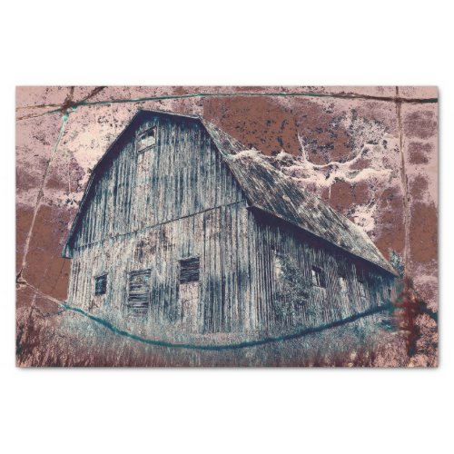Vintage Country Rustic Barn Grunge Style Texture Tissue Paper