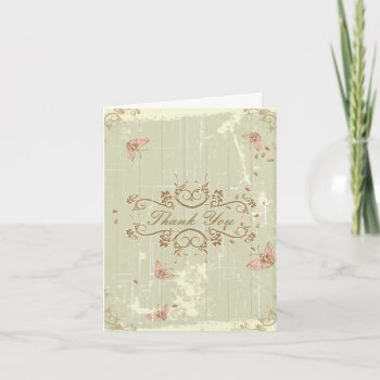 Vintage Country Rustic Cream Wedding Thank You by Jamene at Zazzle