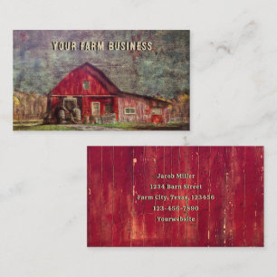 Vintage Country Rustic Old Red Texture Barn Business Card