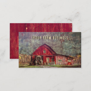 Vintage Country Rustic Old Red Texture Barn Business Card