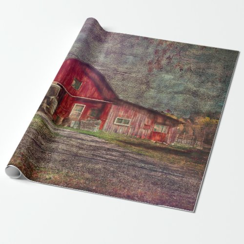 Vintage Country Rustic Old Red Texture Barn Wrapping Paper