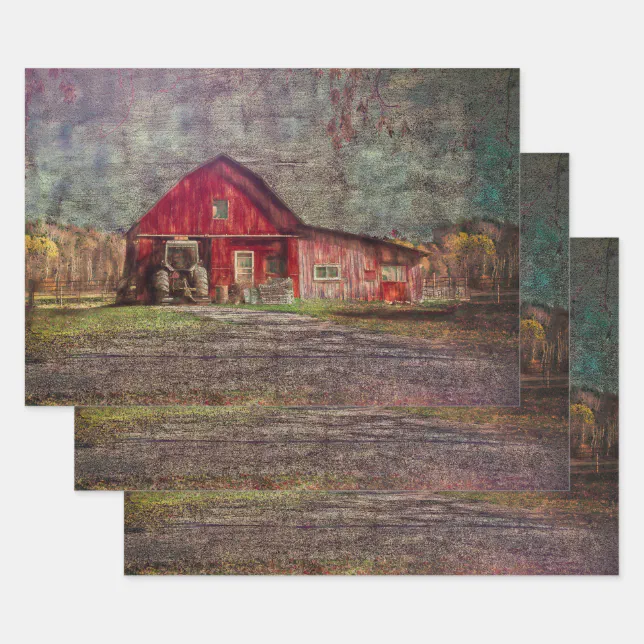 Vintage Country Rustic Old Red Texture Barn Wrapping Paper Sheets | Zazzle