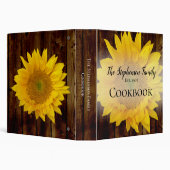 Vintage Country Rustic Sunflower Family Recipe 3 Ring Binder (Background)