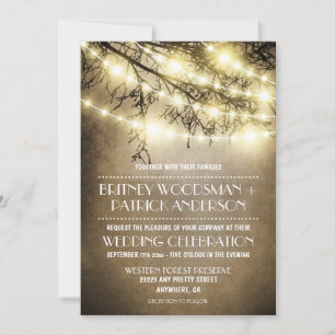 Vintage Country Rustic Tree Wedding Invitations
