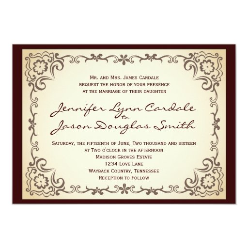 Vintage Frame Wedding Invitations 2