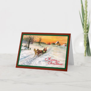 Vintage Country Sleigh Ride - A Card