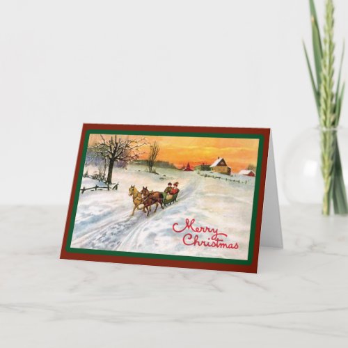Vintage Country Sleigh Ride _ A Card
