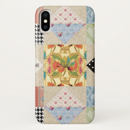 Vintage Country Style Evening Star Quilt Pattern iPhone X Case