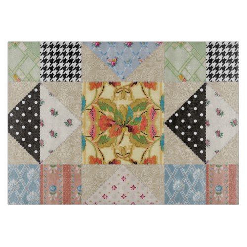Vintage Country Style Evening Star Quilt Pattern Cutting Board