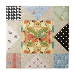 Vintage Country Style Evening Star Quilt Pattern Tile