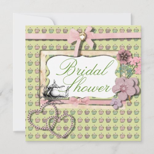 Vintage Country Tea Party Bridal Shower Invitation