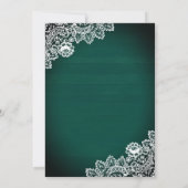 Vintage Country Teal Green Wood Lace Quinceanera Invitation (Back)