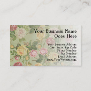 Vintage Country Weathered Floral Business Card