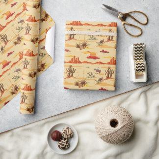 Vintage Country Western Cowboy Wrapping Paper