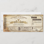 Vintage Country Western Themed Ticket Wedding Invitation at Zazzle