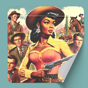 Vintage Country Western Woman Sticker