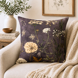 Vintage Country Wildflower Throw Pillow