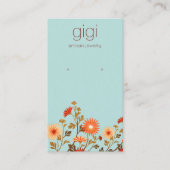 Vintage Country Wildflowers Floral Earring Display Business Card (Front)