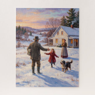 Vintage Countryside Homecoming Christmas Jigsaw Puzzle